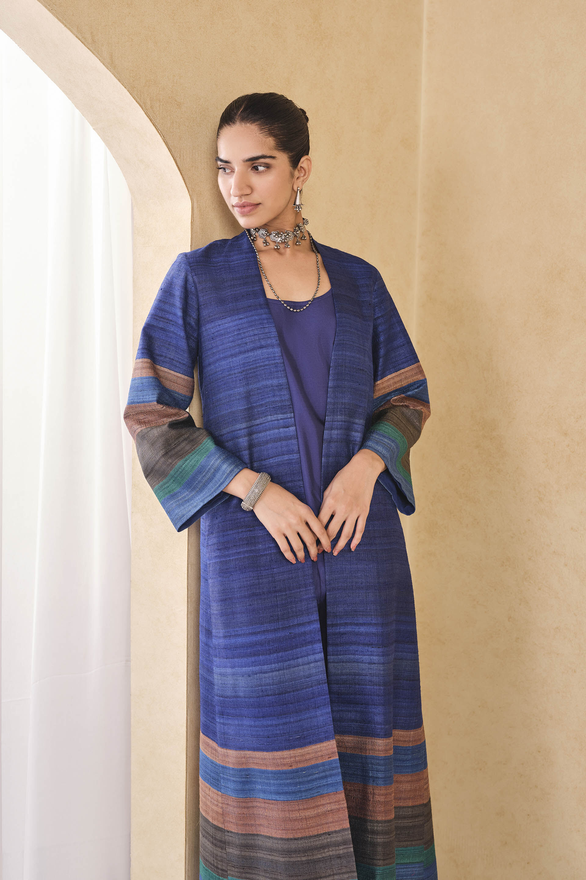 Rufaro Silk Jacket Set - Blue, Blue, image 5